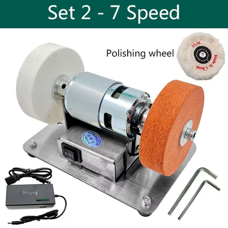 100W Double Grinder Machine Artifact Table Grinder Motor Micro Coarse and Fine Polishing Electric Grinding Wheel Grindig Stone