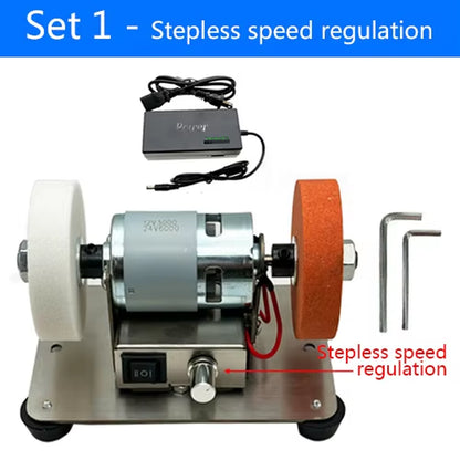 100W Double Grinder Machine Artifact Table Grinder Motor Micro Coarse and Fine Polishing Electric Grinding Wheel Grindig Stone