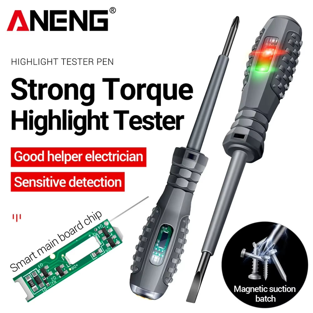 ANENG B05 Word/Cross Screwdrivers Indicator Meter Electric Pen Insulated Electrician Highlight Pocket Tester Pen Tools 2-20Pcs