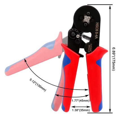 Crimping Tool HSC8 6-4 0.25-10Mm² for Ferrule Tubular Terminals 23-7AWG Ferrule Crimping Clamp Set Wire Head Electrician Tools