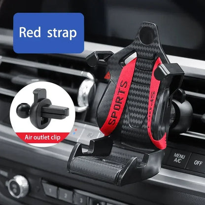 360 Carbon Fiber Pattern Racing Seat Shaped Car Phone Bracket GPS Support for Different Phone Models Air Vent Universal Tools Ne