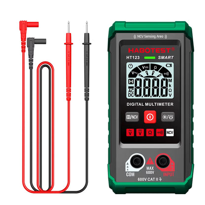 HT123 Smart Digital Multimeter AC/DC Voltage Resistance Continuity Measurement Tester NCV Multimeter with Backlight