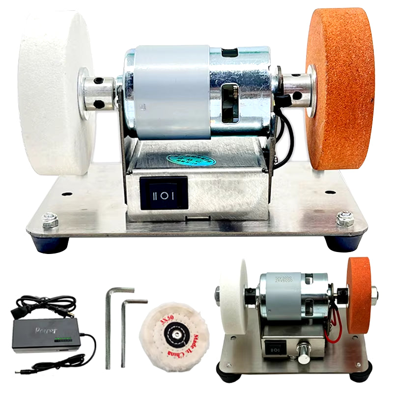 100W Double Grinder Machine Artifact Table Grinder Motor Micro Coarse and Fine Polishing Electric Grinding Wheel Grindig Stone